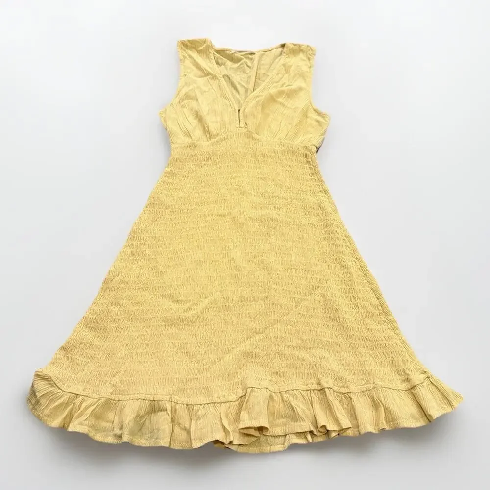 ONeill Womens Yellow Dallas Sleeveless Dress 100% Viscose Size XS NWT New $55 - Picture 1 of 9